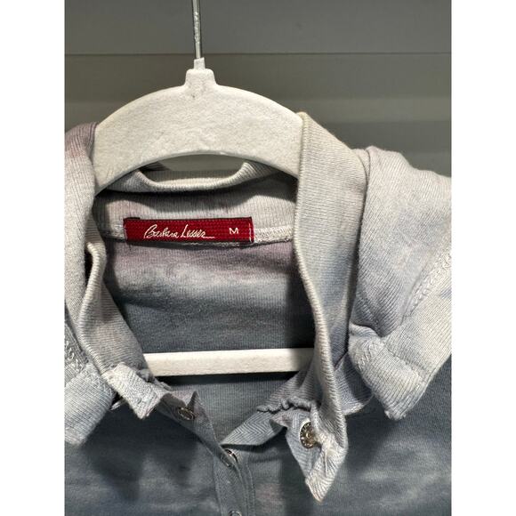 Barbara Lesser Women's Half Button Up Longline Tunic Blouse Size Medium - Picture 2 of 7